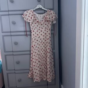 Floral Ruffle Sleeve Dress NWT